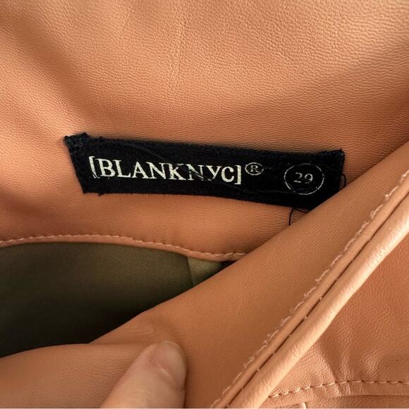 Blank NYC Chelsea Pink Faux Leather High Rise Straight Leg Pants Size 29 - Picture 6 of 8